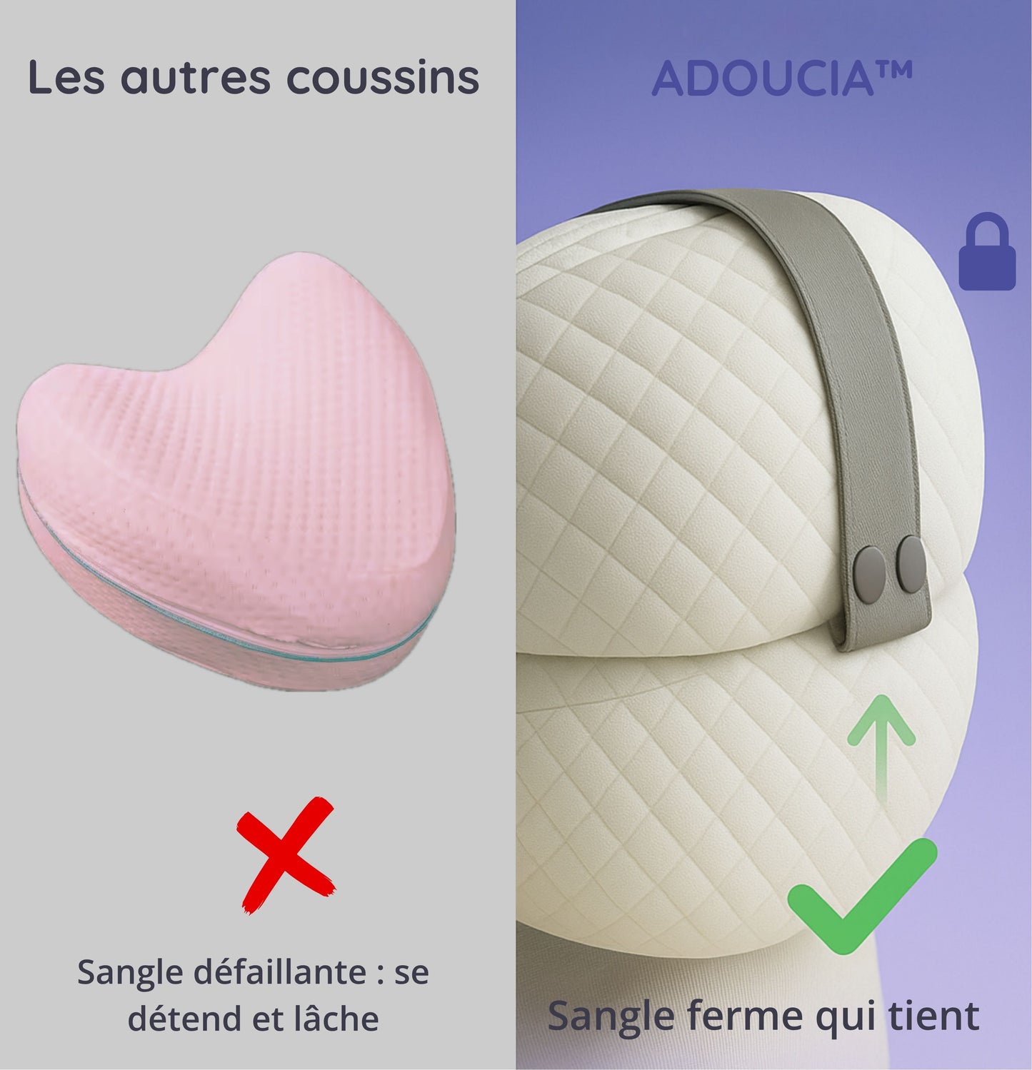 Adoucia - Le coussin 360° qui élimine douleurs lombaires, sciatiques et genoux