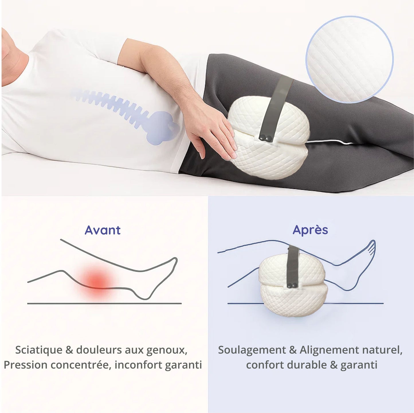 Adoucia - Le coussin 360° qui élimine douleurs lombaires, sciatiques et genoux
