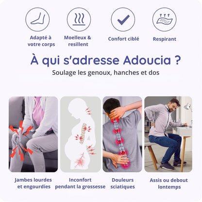 Adoucia - Le coussin 360° qui élimine douleurs lombaires, sciatiques et genoux